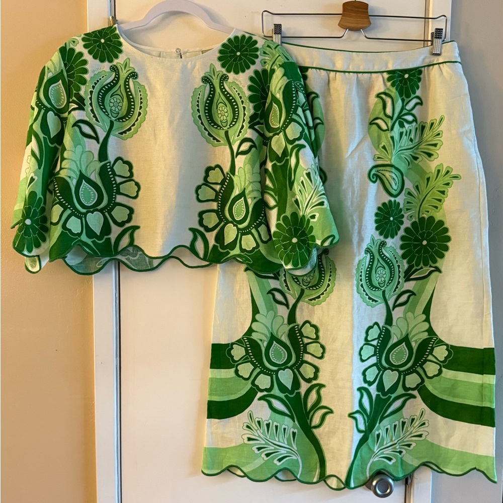 Farm Rio Color Festival Linen Midi Skirt Set - Picture 2 of 13